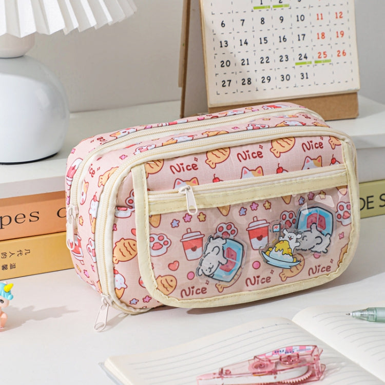 Large Capacity Waterproof Multi-layer Stationery Bag Transparent PVC Pencil Case