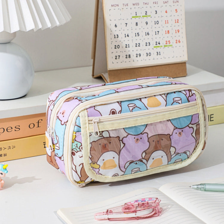 Large Capacity Waterproof Multi-layer Stationery Bag Transparent PVC Pencil Case
