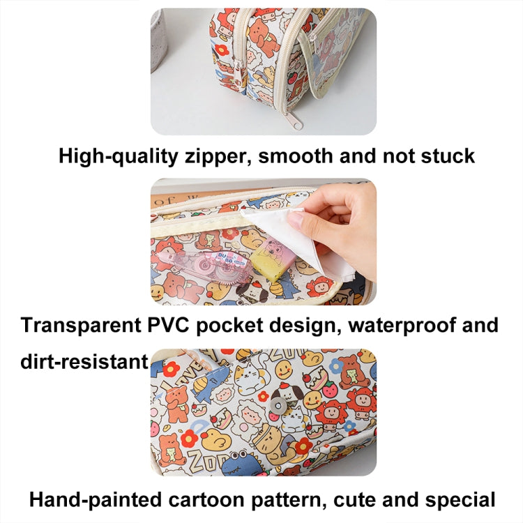 Large Capacity Waterproof Multi-layer Stationery Bag Transparent PVC Pencil Case