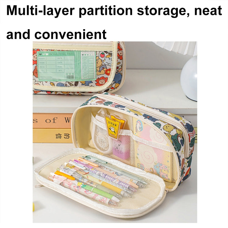 Large Capacity Waterproof Multi-layer Stationery Bag Transparent PVC Pencil Case