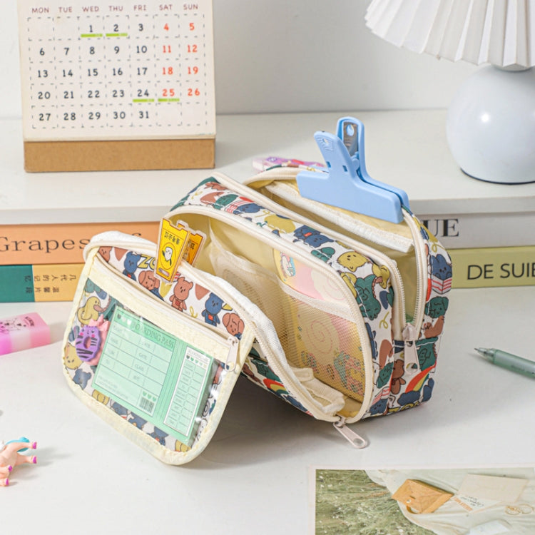 Large Capacity Waterproof Multi-layer Stationery Bag Transparent PVC Pencil Case