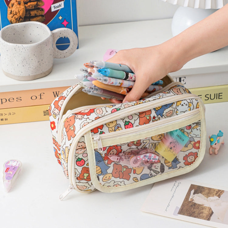 Large Capacity Waterproof Multi-layer Stationery Bag Transparent PVC Pencil Case