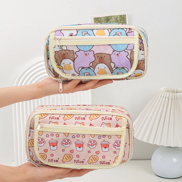 Large Capacity Waterproof Multi-layer Stationery Bag Transparent PVC Pencil Case