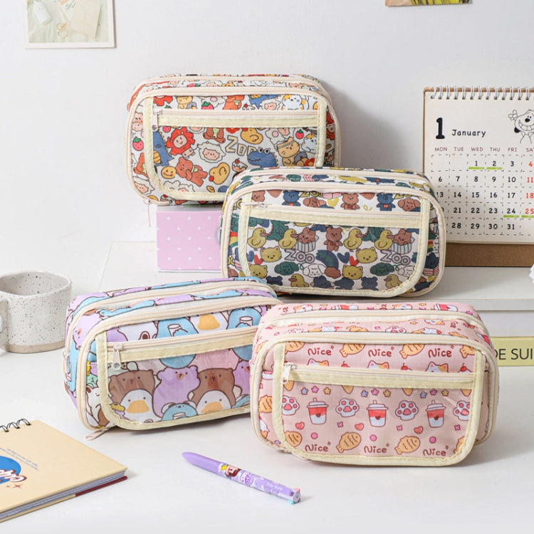 Large Capacity Waterproof Multi-layer Stationery Bag Transparent PVC Pencil Case