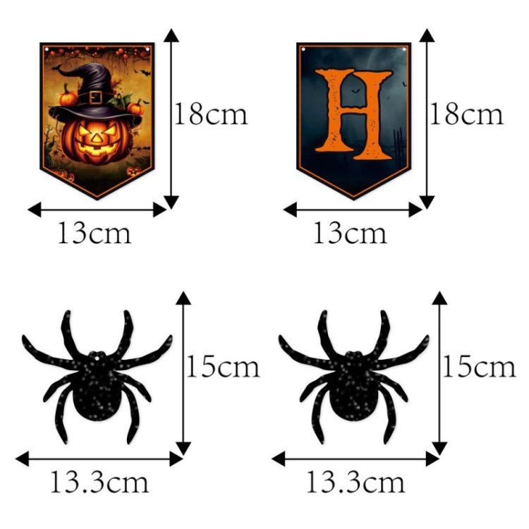 Halloween Decoration Wall Stickers Hanging Pendant Party Horror Banner Decoration, Style: Alphabet Pull Flags