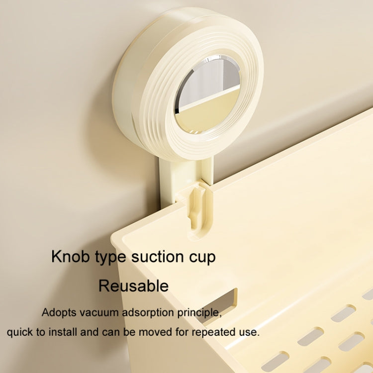 Suction Cup Wall Mounted Bathroom Shelf Drainage Detachable Storage Rack Hanging Basket, Style: Small Brown