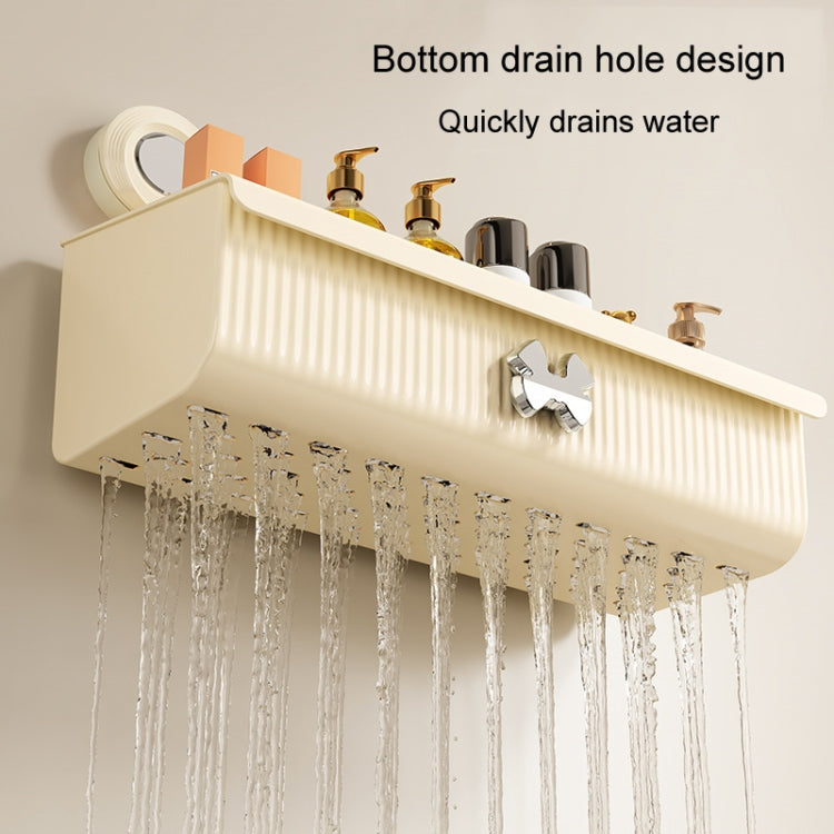 Suction Cup Wall Mounted Bathroom Shelf Drainage Detachable Storage Rack Hanging Basket, Style: 2 Layers Small Brown