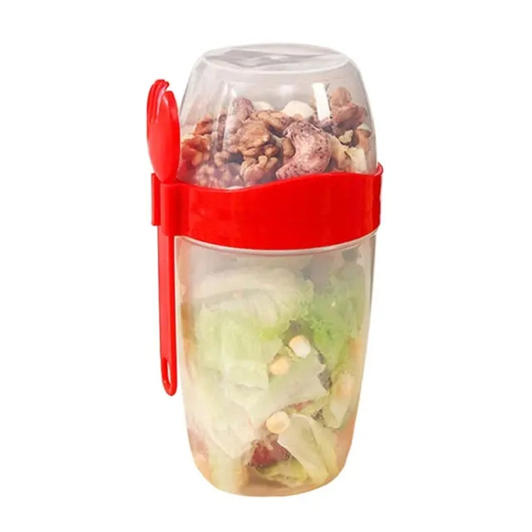 1070ml Portable Salad Cup With Lid And Fork Breakfast Cup Sealed Leak-Proof Food Cup