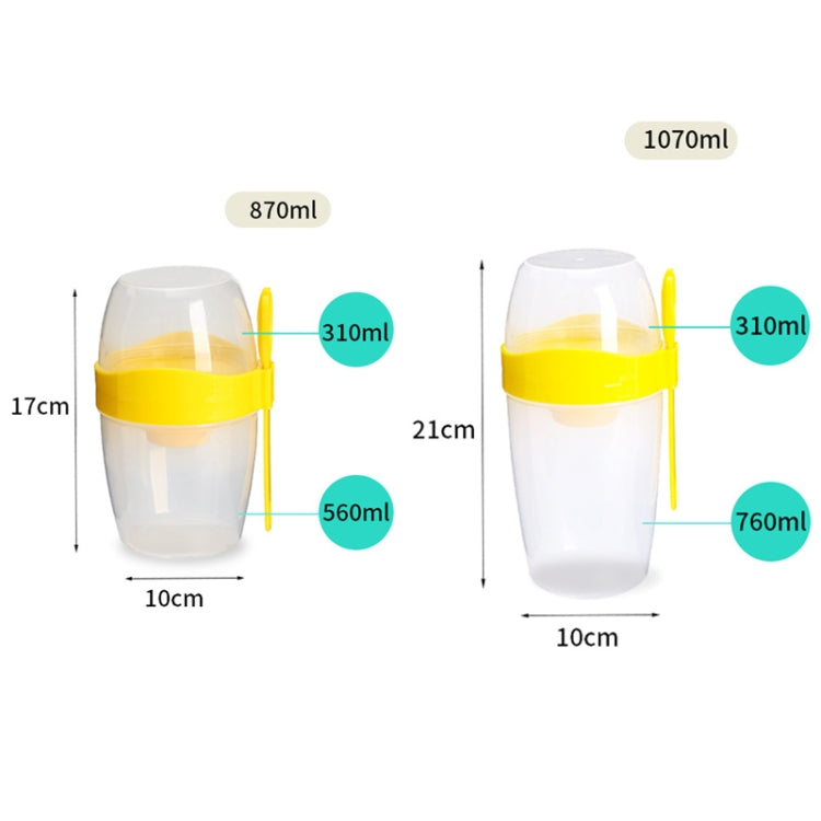 1070ml Portable Salad Cup With Lid And Fork Breakfast Cup Sealed Leak-Proof Food Cup