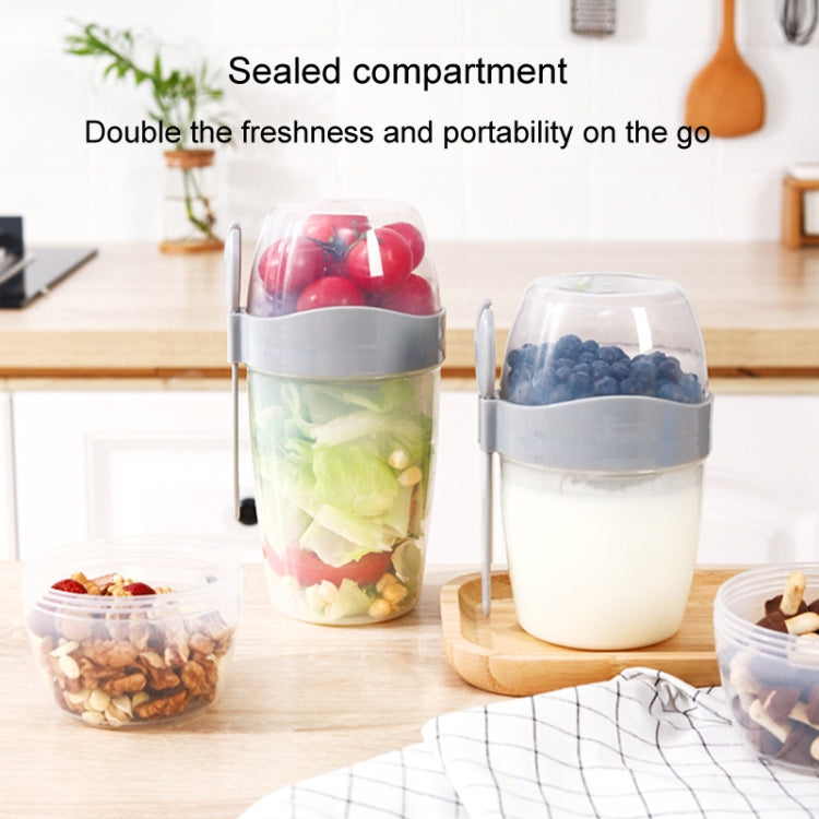 1070ml Portable Salad Cup With Lid And Fork Breakfast Cup Sealed Leak-Proof Food Cup