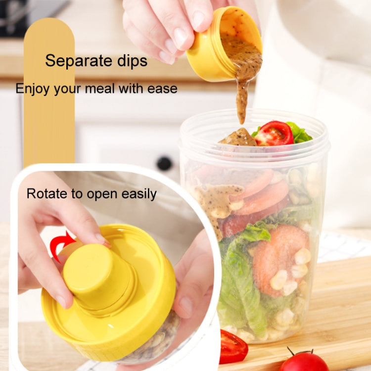1070ml Portable Salad Cup With Lid And Fork Breakfast Cup Sealed Leak-Proof Food Cup