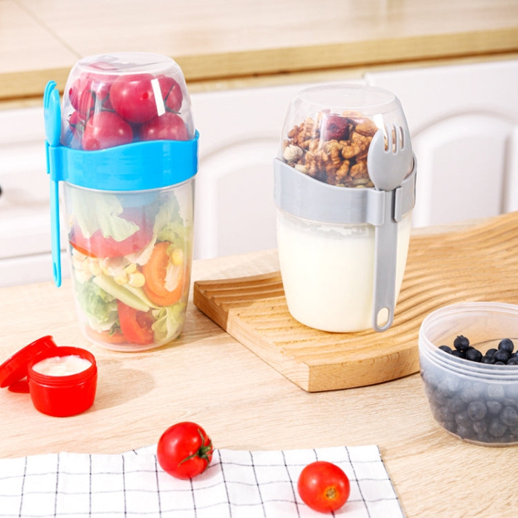1070ml Portable Salad Cup With Lid And Fork Breakfast Cup Sealed Leak-Proof Food Cup