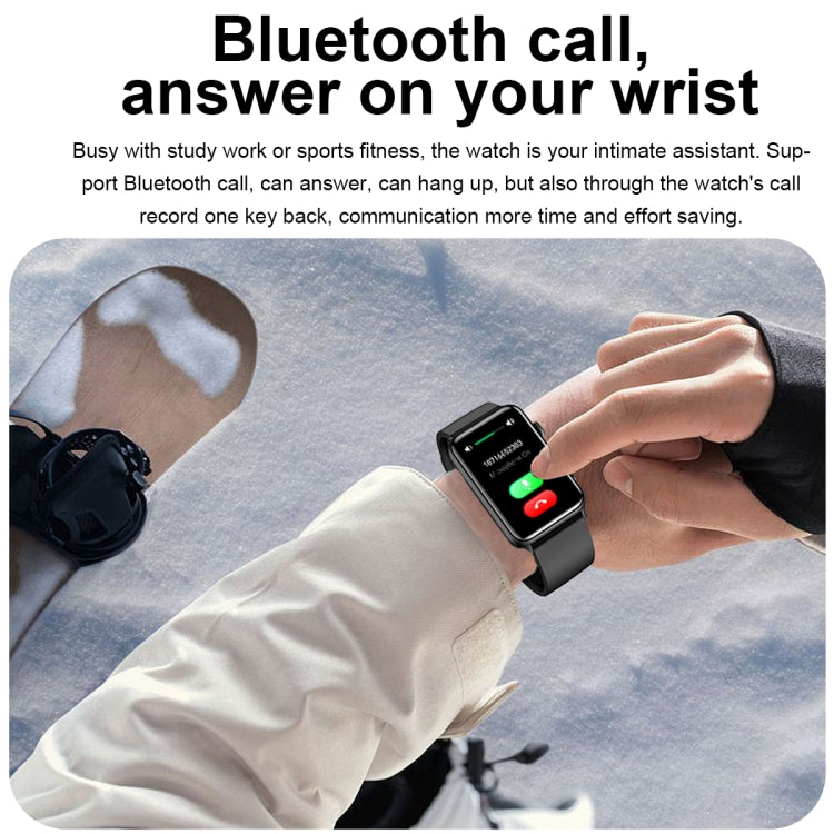 Smart Watch Ring ECG Temperature Heart Rate Blood Pressure Health Bluetooth Talking Watch, Color: Black Silicone