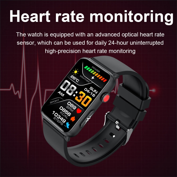 Smart Watch Ring ECG Temperature Heart Rate Blood Pressure Health Bluetooth Talking Watch, Color: Blue Silicone