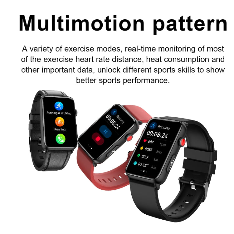 Smart Watch Ring ECG Temperature Heart Rate Blood Pressure Health Bluetooth Talking Watch, Color: Red Silicone