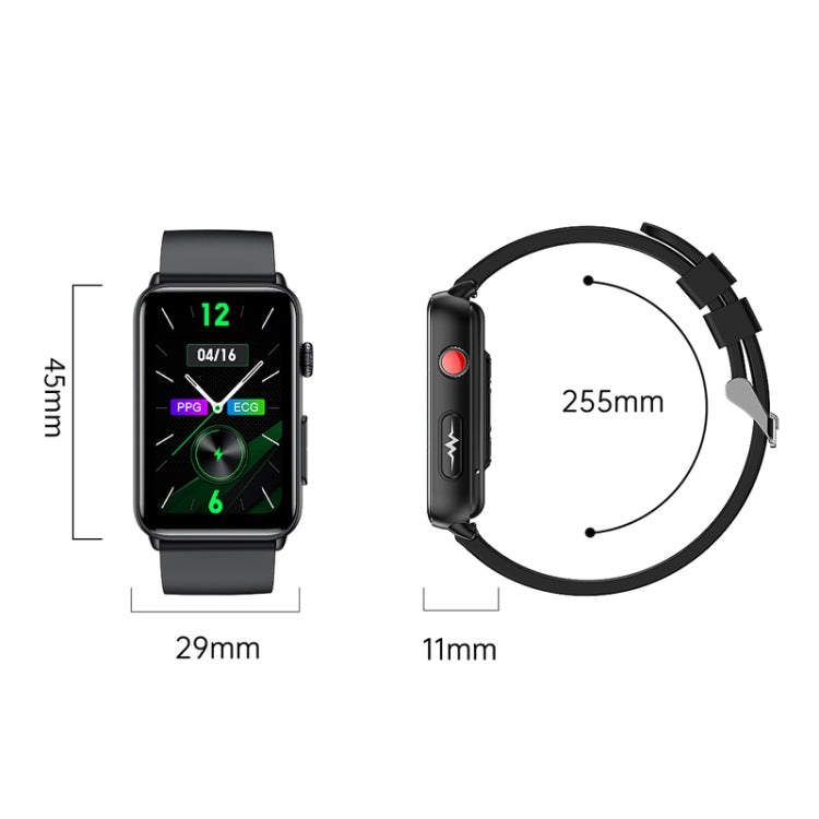 Smart Watch Ring ECG Temperature Heart Rate Blood Pressure Health Bluetooth Talking Watch, Color: Brown Leather