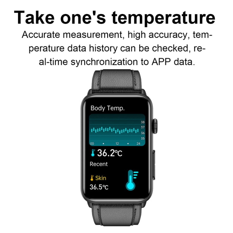 Smart Watch Ring ECG Temperature Heart Rate Blood Pressure Health Bluetooth Talking Watch, Color: Blue Silicone