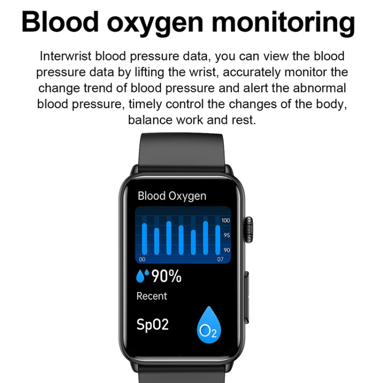 Smart Watch Ring ECG Temperature Heart Rate Blood Pressure Health Bluetooth Talking Watch, Color: Black Leather