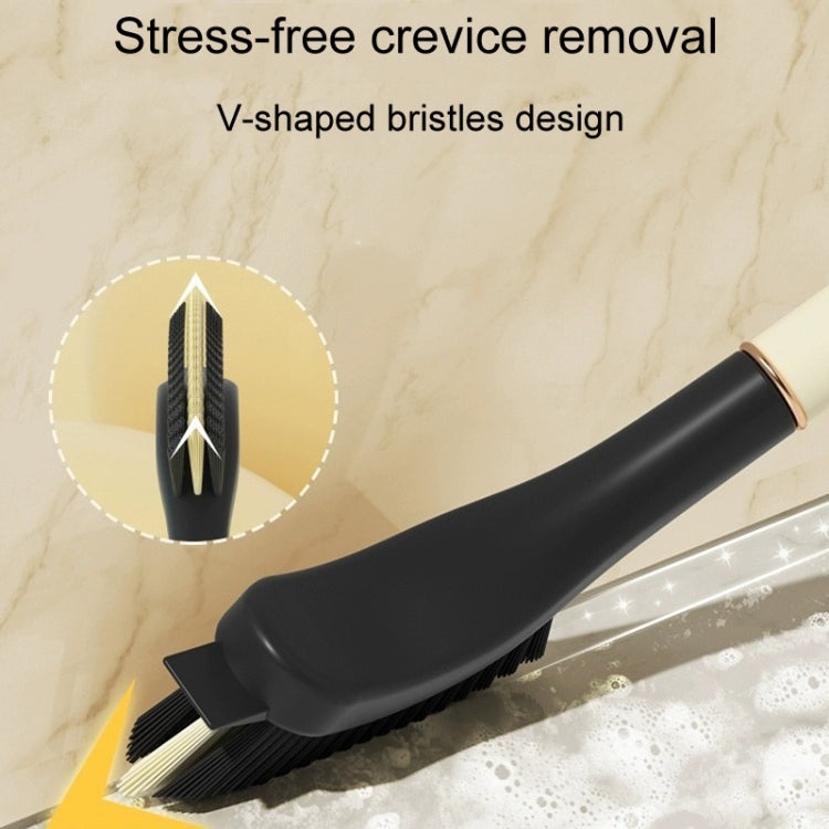 Kitchen 3 In 1 Long Handle Crevice Brush Household Bathroom Cleaning Brush - Milk White