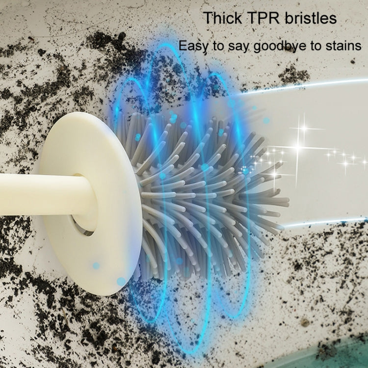 3 In 1 No Punch Wall Mounted Toilet Brush Household TPR Bristles Bathroom Cleaning Brush With Base