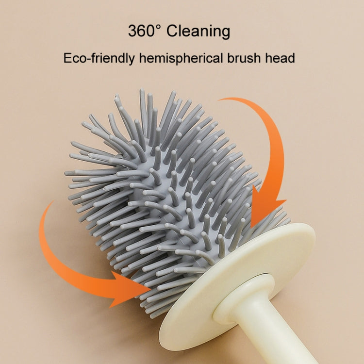 3 In 1 No Punch Wall Mounted Toilet Brush Household TPR Bristles Bathroom Cleaning Brush With Base