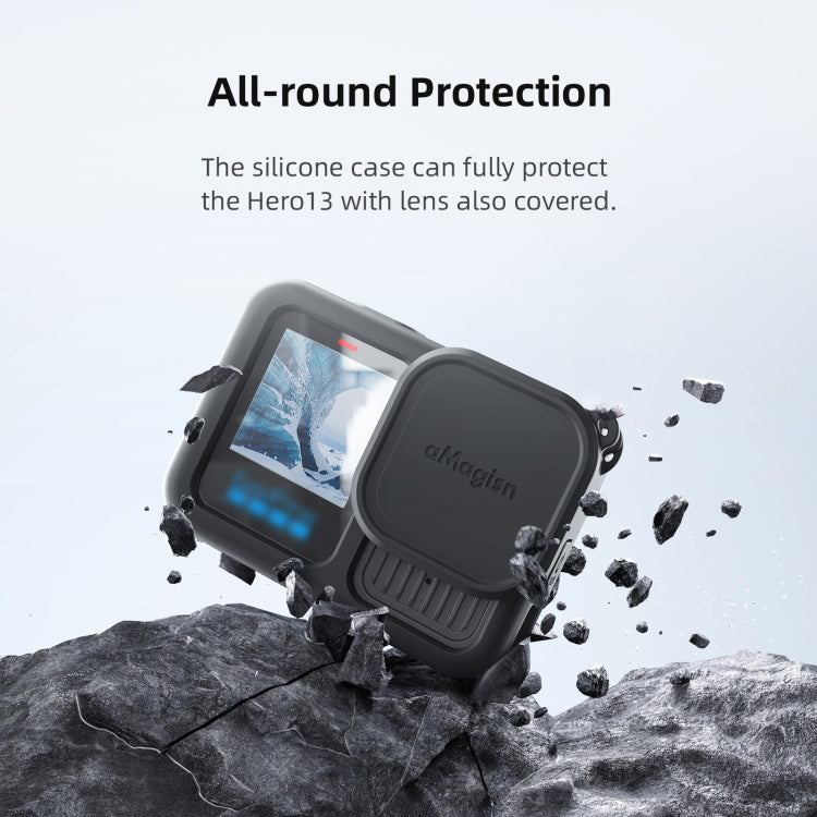 For GoPro HERO13 Black AMagisn Silicone Case Protective Cover - Light Gray