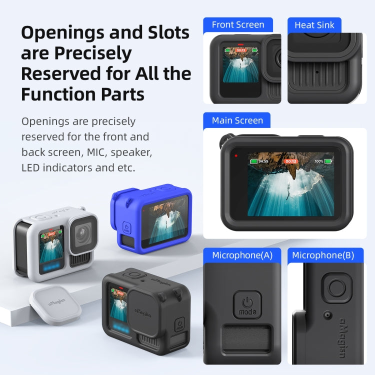 For GoPro HERO13 Black AMagisn Silicone Case Protective Cover - Light Gray