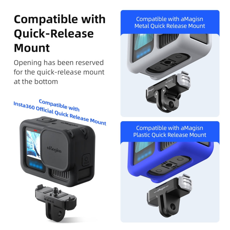 For GoPro HERO13 Black AMagisn Silicone Case Protective Cover - Light Gray