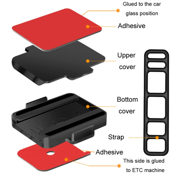 Automotive Removable ETC Slide Bracket Car Anti-Drop Holder, Color: Transparent