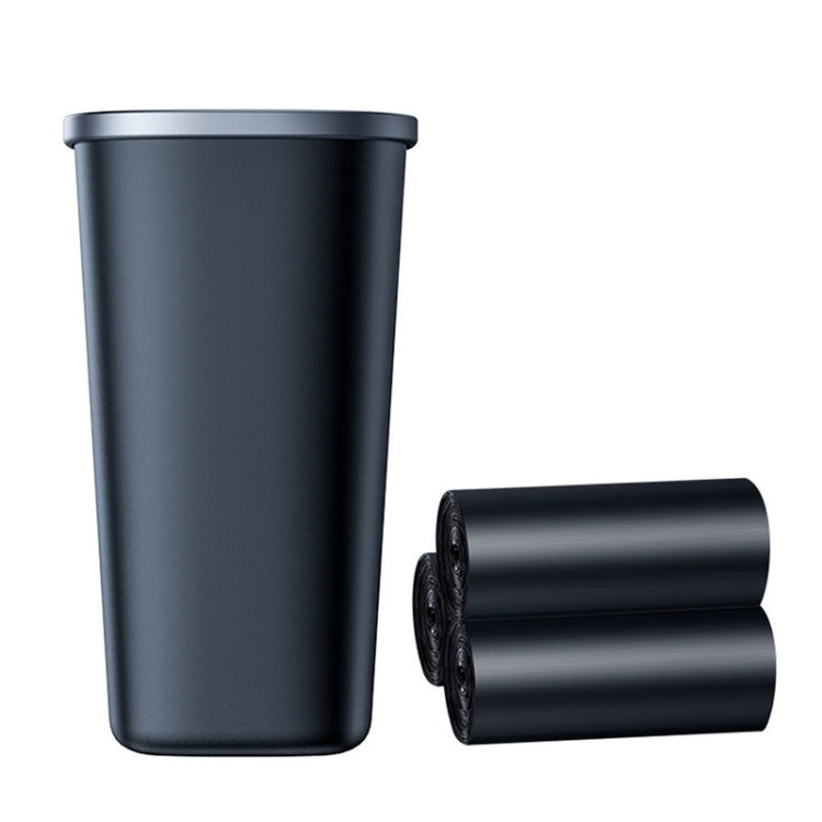 Simple Car Trash Can Automobile Storage Bin With Trash Bag - Black