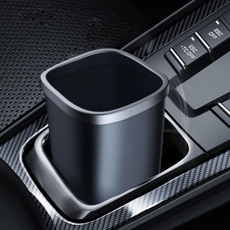 Simple Car Trash Can Automobile Storage Bin With Trash Bag - Black