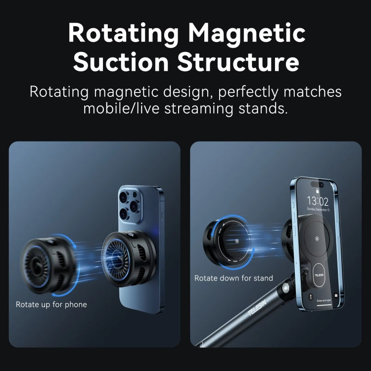 TELESIN Magnetic Phone Cooler Radiator For Live Streaming, Spec: Without Wireless Charging