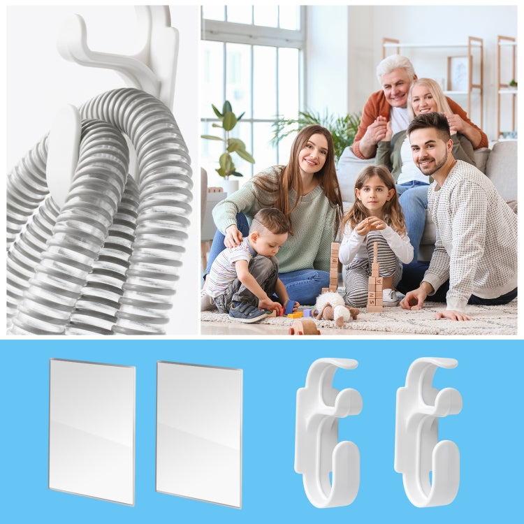 ABS Plastic Hooks Self-adhesive Ventilator Line Hook - White