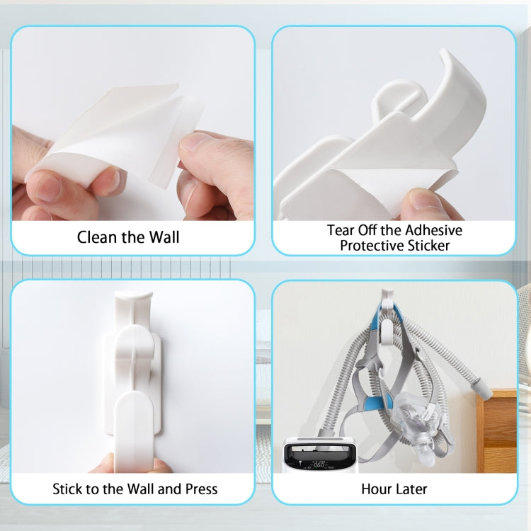 ABS Plastic Hooks Self-adhesive Ventilator Line Hook - White