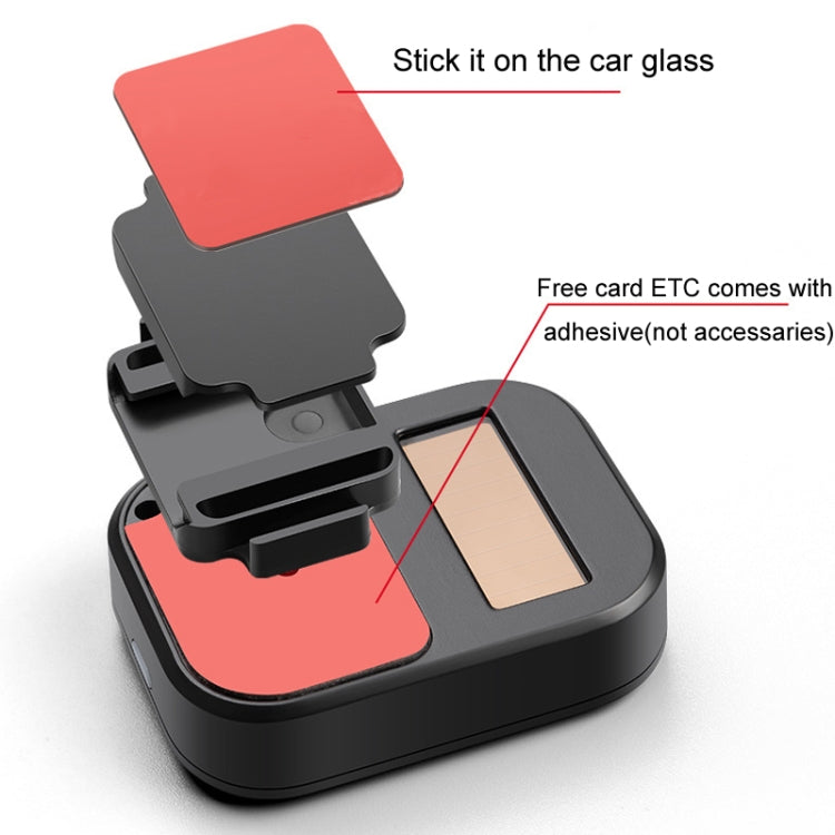 Car Removable Cardless ETC Slide Bracket Automotive Anti-Drop Holder - Black