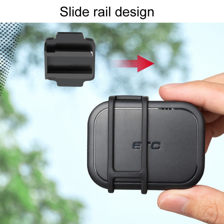 Car Removable Cardless ETC Slide Bracket Automotive Anti-Drop Holder - Black