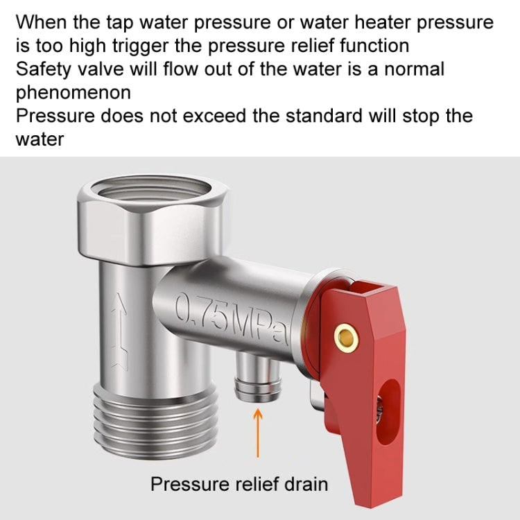 0.75MPa Pressure Relief Valve For Electric Water Heater Pressure Reducing Exhaust Valve Household Check Valve