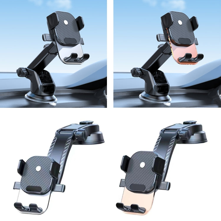 Car Suction Cup Dashboard Automatic Lock Mobile Phone Holder, Style: Black Waterfall