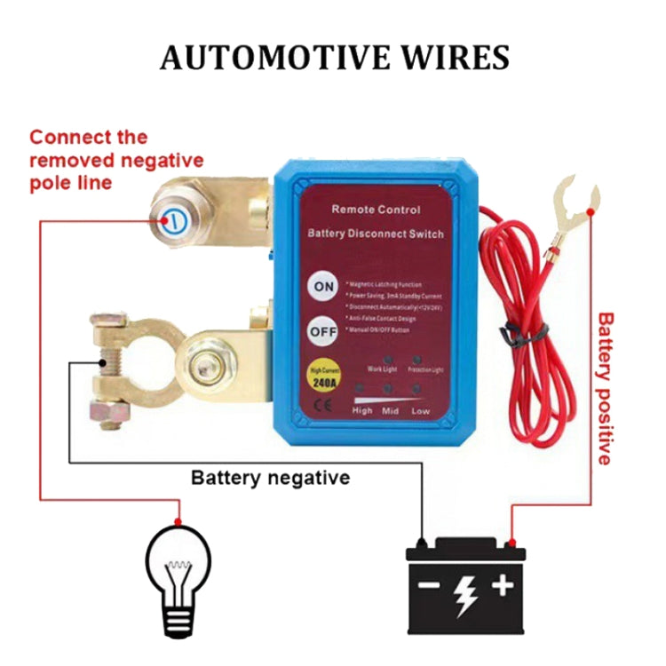 Car Battery Disconnectors Remote Control Smart Disconnect Switch, Style: Intelligent With Digtal Display