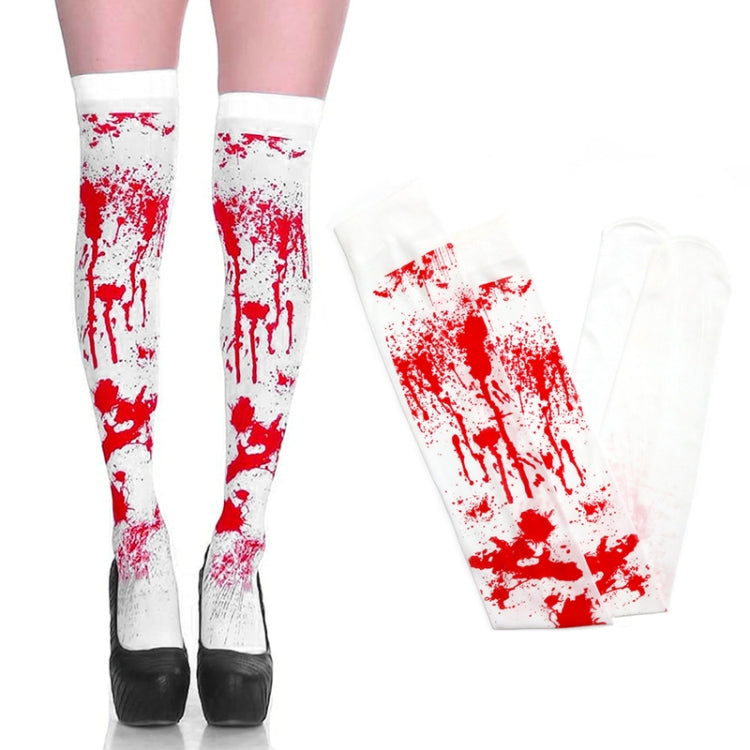 Halloween Party Decoration Blood Print Masquerade Props Horror Costume Cosplay Props, Style: Bloodstained Socks - Average