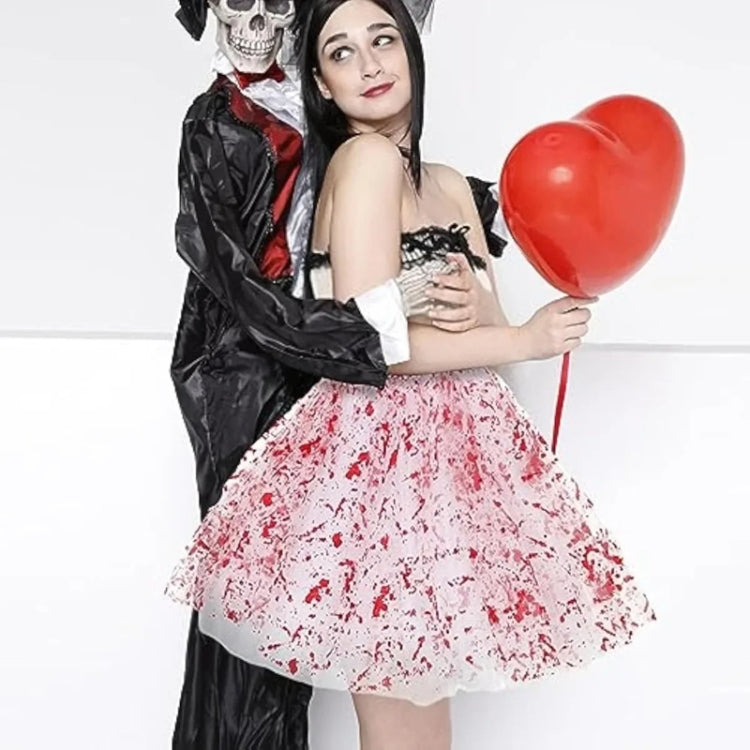 Halloween Party Decoration Blood Print Masquerade Props Horror Costume Cosplay Props, Style: Bloody Skirt - Average