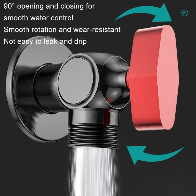 Copper High Flow 4-point Ball Valve Hot Cold Water Gas Water Heater Full Open Triangle Valve, Color: Electroplated Red Label Hot Water