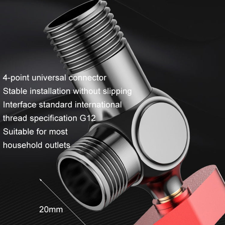 Copper High Flow 4-point Ball Valve Hot Cold Water Gas Water Heater Full Open Triangle Valve, Color: Electroplated Blue Label Cold Water