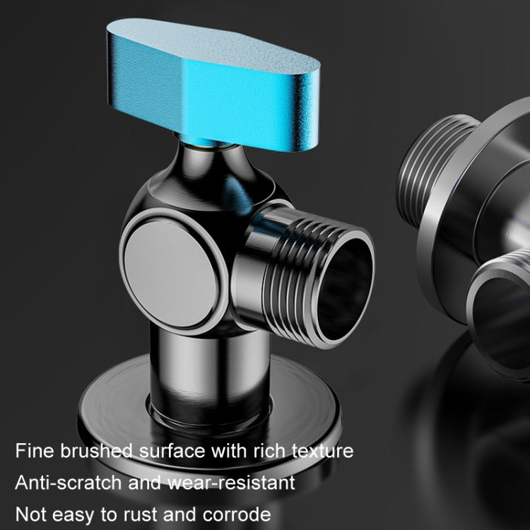 Copper High Flow 4-point Ball Valve Hot Cold Water Gas Water Heater Full Open Triangle Valve, Color: Gray Red Label Hot Water