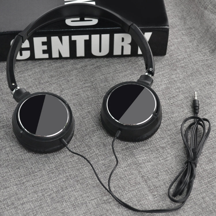 JTY-071 3.5mm Wired Headphones Foldable Music Piano Headsets Without Mic Black