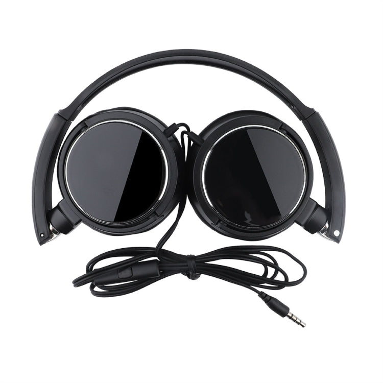 JTY-071 3.5mm Wired Headphones Foldable Music Piano Headsets With Mic Black