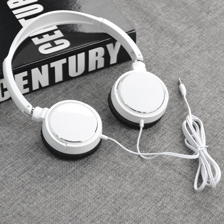 JTY-071 3.5mm Wired Headphones Foldable Music Piano Headsets With Mic White