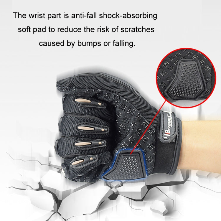 GHOST RACING Motorcycle Riding Anti-fall Breathable Gloves, Size: XXL - Black