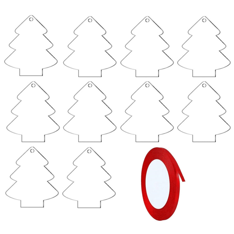 10pcs Clear Acrylic Christmas Decoration Hangers DIY Blank Xmas Tree Ornament With Rope, Style: Christmas Tree