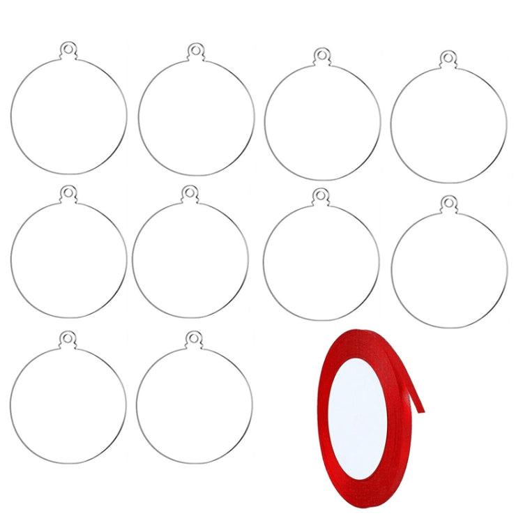 10pcs Clear Acrylic Christmas Decoration Hangers DIY Blank Xmas Tree Ornament With Rope, Style: Round